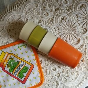 Set of 4 small vintage Tupperware tumbler cups